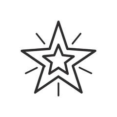shining star editable stroke outline icon isolated vector art