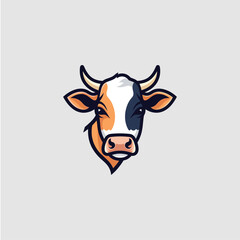 Cow icon logo flat vector design