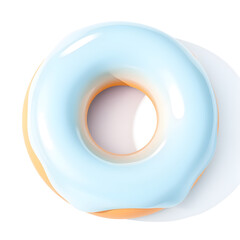 Donut, 3D illustration, glossy plastic material, soft shadows, white background. Generative AI