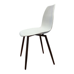 White chair on a white background. Minimalist design.