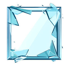 Broken Light-Blue Glass Frame Graphic Design