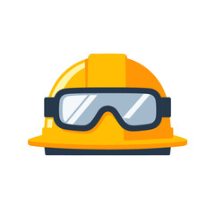 Pixel Art Yellow Safety Helmet With Glasses