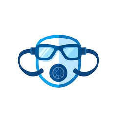 Flat Design Safety Mask With Glasses