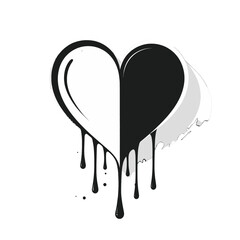 Split Heart Drip Illustration