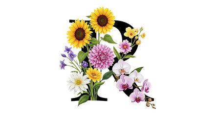 Floral letter r design