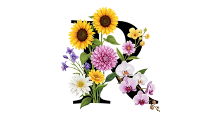 Floral letter r design