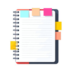 Colorful Sticky Notes On Blank Spiral Notebook