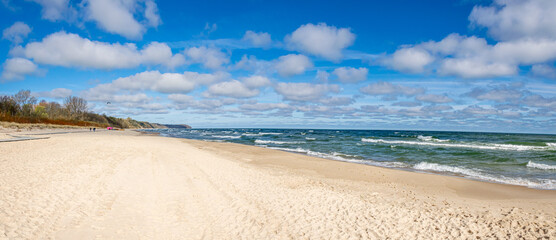a sandy beach in the seaside town of Władysławowo