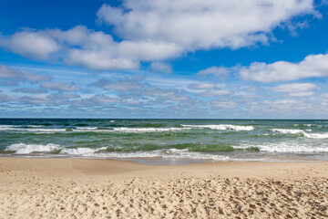 beach and sea in the seaside town of Władysławowo