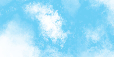 Bright blue sky with fluffy white clouds, Abstract vibrant watercolor grunge with colorful light. a natural and abstract texture perfect for any weather background. Abstract cloudy sky background. art