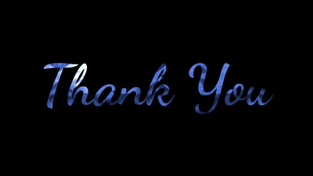 Cool Blue Thank You Lettering Motion Design