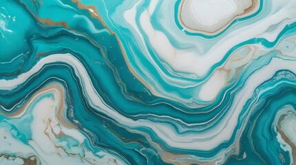 Teal Blue Marble with Wavy Flowing Texture
