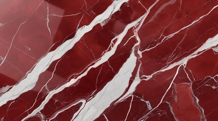 Intense Red Marble with Natural White Veins