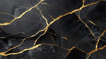 Sharp Cracked Marble with Golden Highlights