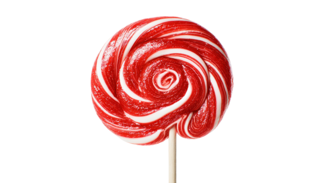 Red and White Swirl Lollipop