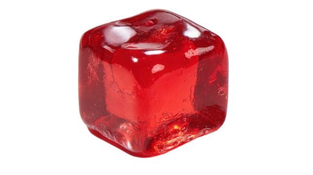 Red Cube Isolated on Transparent Background