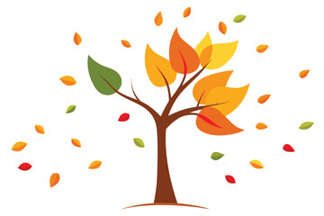 Fototapeta premium a vector of colorful autumn leaves falling from a .eps