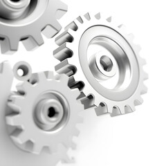 Gear settings, 3D illustration, glossy plastic material, soft shadows, white background. Generative AI