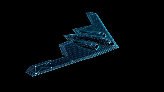Looped Animation Preview &mdash; B-2 Spirit Radar Signature Visualization on Dark Background