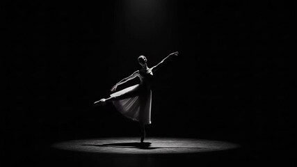Graceful Ballerinas Pointe Performance in Black and White. - Powered by Adobe