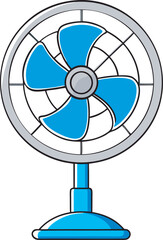Fototapeta premium Blue electric fan isolated on a white background