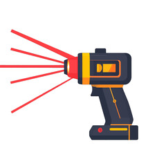 Fototapeta premium Modern Electric Drill With Red Laser Beam