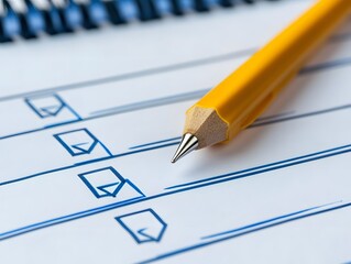 Close-up of a checklist with a pencil, symbolizing organization and productivity. The image highlights the importance of task management and planning in business environments.
