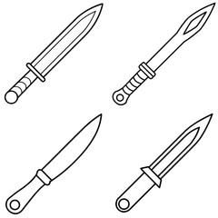 Work Knife Icon – Outline Vector Illustration for Tools and Hardware Concepts