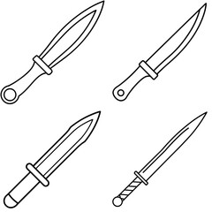 Work Knife Icon – Outline Vector Illustration for Tools and Hardware Concepts