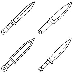 Work Knife Icon – Outline Vector Illustration for Tools and Hardware Concepts