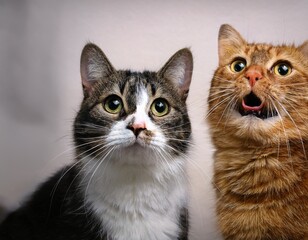 a series of expressive cats showcasing various emotions and reactions highlighting their unique facial features and playful nature