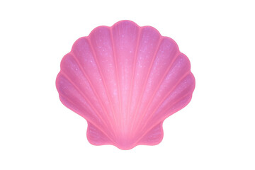 Pink shell with glitter effect isolated on transparent background, perfect for summer and beach projects