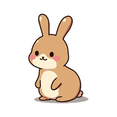 Obraz premium Cute Baby Brown Rabbit Clipart 06