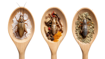 Insects on Spoons Culinary Still Life Entomophagy