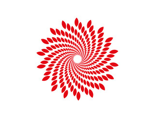 Abstract swirling floral design on white background,handmade