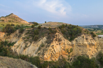 View from Wind Canyon Trail in Theodore Roosevelt National Park at sunset