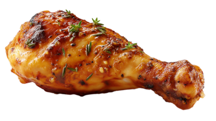 Roasted Chicken Leg with Herbs and Shiny Glaze