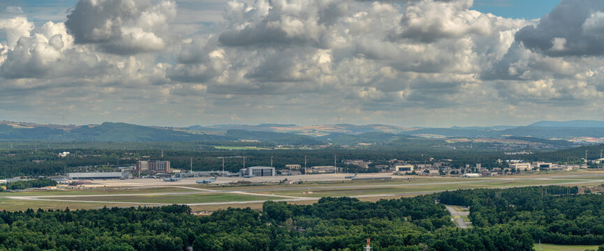 Aerial panorama view of Ramstein Air Base and Landstuhl