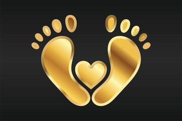 Gold Foot Care Design Inspiration. Gold Foot Care Symbol Logo Vector Template Design, Gold Foot Care Design Logo Vector Illustration
