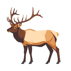 Obraz premium Pixel Art Elk Profile Illustration