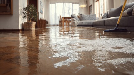 High-quality photo of flooded Home Floor Cleaning.