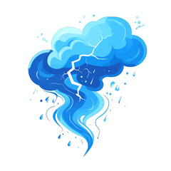 Abstract Blue Storm Cloud Pixel Art Illustration