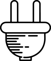 Simple outline icon of an electrical plug with two prongs