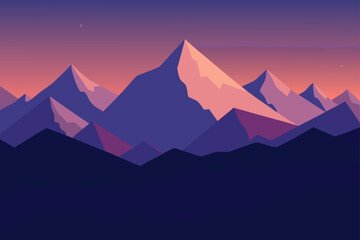Alpine Peaks Under Twilight