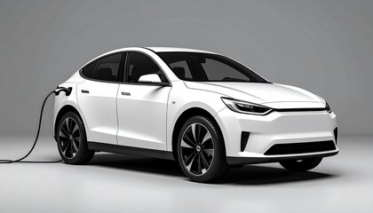 Sleek electric vehicle recharging power showcasing sustainable transportation advancement