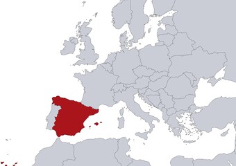 Obraz premium Spain map in Europe 