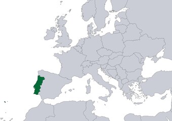 Fototapeta premium Portugal map in Europe 