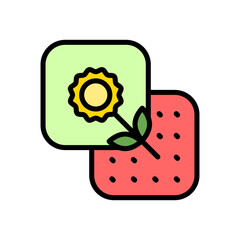 Handmade soap color icon. A bar of homemade floral and herbal soap. Eco products for spa beauty. Natural cosmetics. Vector isolated illustration of cosmetic hygiene product.