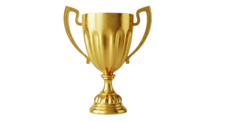 Gold trophy as a symbol of victory isolated PNG with Transparent Background