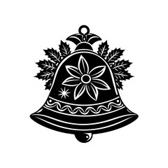 silhouette christmas bell vector art